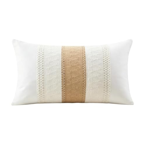 Long Pillow Case, 11.8x19.6 Inches Breathable Versatile Soft Hotel Quality Decorative Pillowcase with Hidden Zipper,Machine Washable Fade Resistant Cotton and Linen Pillow Covers for Women Men - image 1