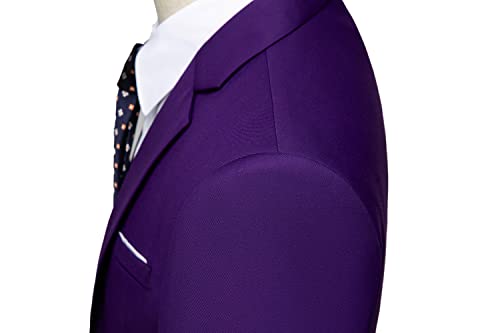 UNINUKOO Mens Suit Jacket Slim Fit Sport Coat 1 Button Notched Lapel Casual Fashion Dress Blazer for Men US Size 36 Purple3