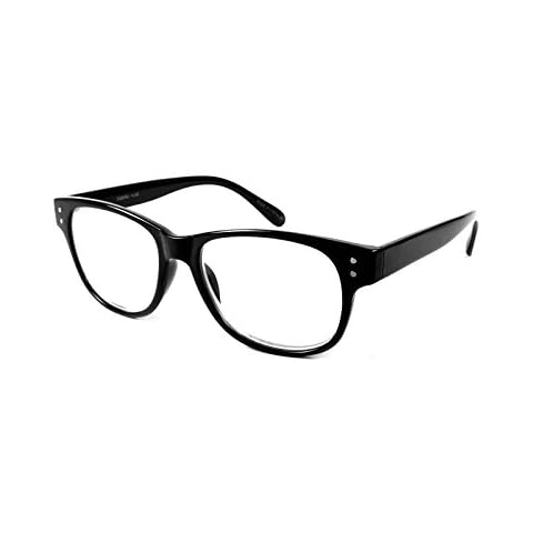 EDGEIWEAR Vintage Retro 80s Rectangular Reading Glasses Lightweight Crystal Clear Comfort Reader for Men Women 540696TT+2.75-1(BLK) Cover