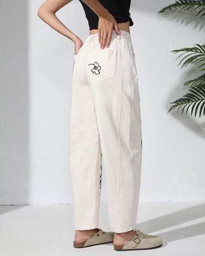 Kedera Embroidered Jeans for Women 2025 Baggy Boyfriend Jeans Barrel Leg Horseshoe Jeans Women Vintage Mid Rise Jeans4