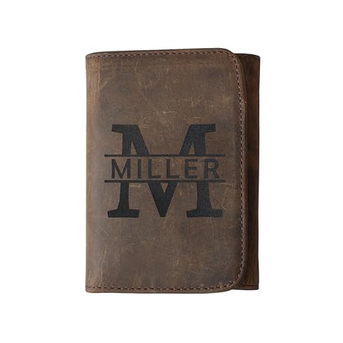 Personalized Trifold Wallet for Men, Custom Wallets for Men, Birthday Gifts for Men, Name Monogram Wallet for Men, Son, Grandpa, and Boyfriend, Wedding, Anniversary, Graduation