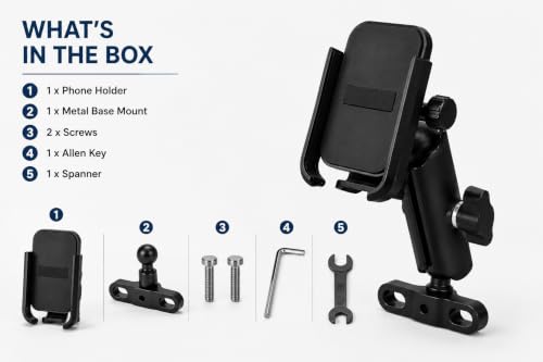 Image of CERLINK Universal Bike & Motorcycle Mobile Holder - 360 Rotatable Phone Mount for Bicycle & E-Bike, Adjustable Handlebar Clamp, Secure Anti-Slip Grip