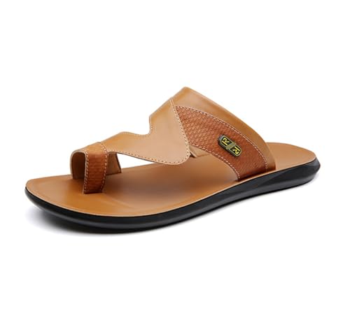 Mens Sandals Indoor and Outdoor Beach Flip Flop Casual Thong Leather Slip On Athletic Slipper Quick-Dry