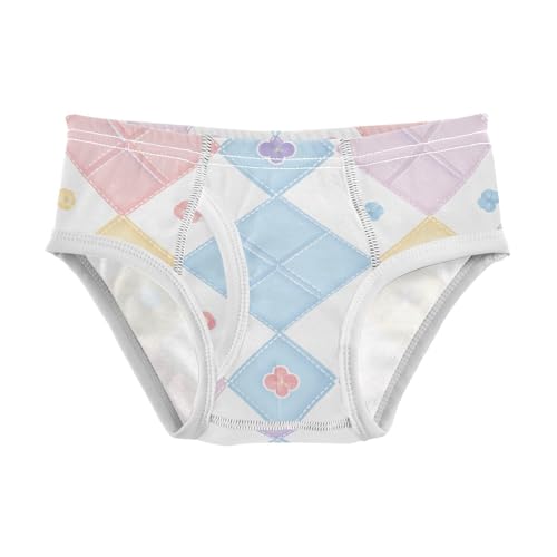 KLL Watercolor Plaid Multicolor Toddler Boy Comfort Underwear Briefs Cute Children Panties