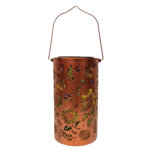 Farola solar girasol exterior de metal para colgar en jardin y porche