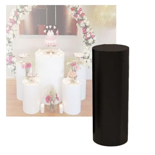 Présentoir rond sur socle cylindrique blanc pour vitrines de mode et mannequins
