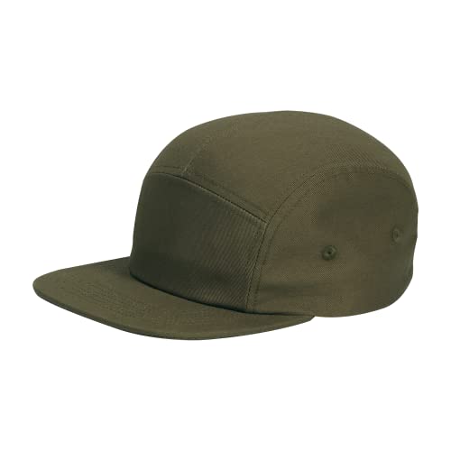 DongKing 5 Panels Baseball Cap Classic Flat Bill Hat Cotton Short Flat Brim Caps