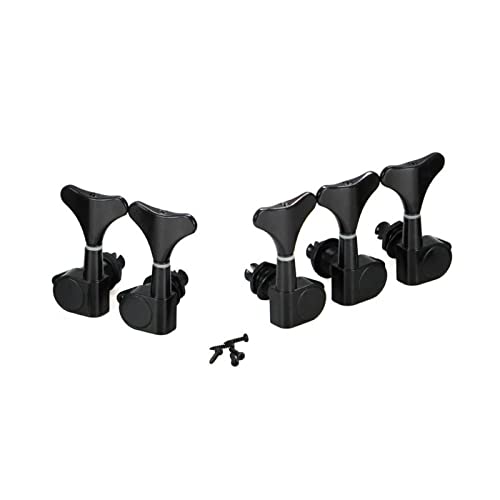 Bass Guitar Tuning Peg Set - 5 Pcs Machine Heads Tuners for 5-String Bass - 2L3R / 2R3L Configuration - Replacement Parts (2l3r Black)