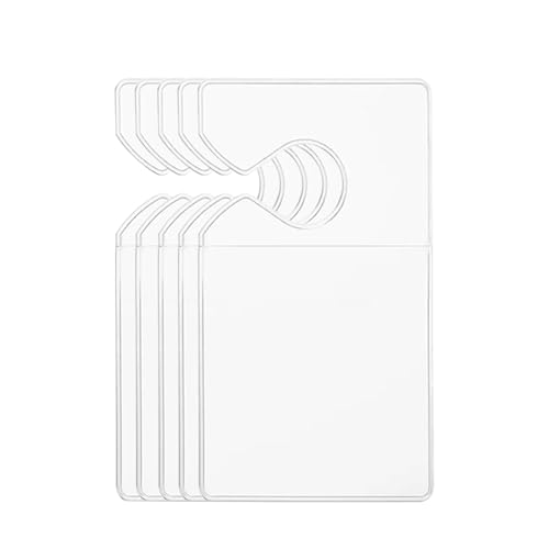 ZIMISI Clear Parking Permit Holder, Vertical Car Parking Card Holder, Rear View Mirror Document Hanger, Universal Parking Lot Pass Holder for Passes/Permits/Small Stickers (5PCS)