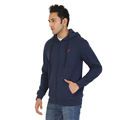 Image of D-GREEN Sweatshirt for Men Stylish Hoodie with Zipper and Full Sleeves Winter Wear
