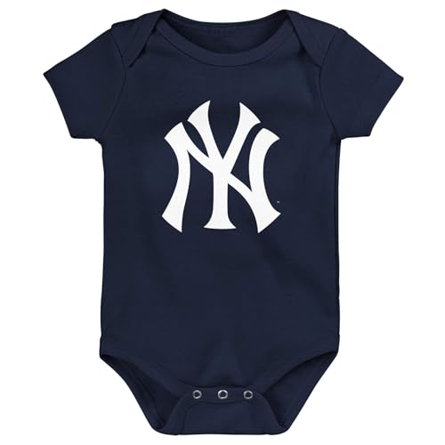 Outerstuff MLB Newborn & Infants 0-24 Months Official Primary Logo Creeper Bodysuit Romper (New York Yankees - Navy, 12 Months)