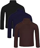 Rollkragenpullover für Kinder (3er-Pack) Erhältlich in verschiedenen Farben. Dieses Rollkragenhemd ist die perfekte Koordinate für Jungen oder Mädchen und eine Notwendigkeit für Herbst- und Wintermonate. Die klassischen und leuchtenden Farben lassen sich leicht mit Jeans oder anderen Teilen tragen und eignen sich hervorragend für Koordinaten und Schichten unter Pullovern oder Jacken an kühlen Tagen und Abenden. Halten Sie sie warm und sehen Sie cool aus in diesem originalen Rollkragenpullover.