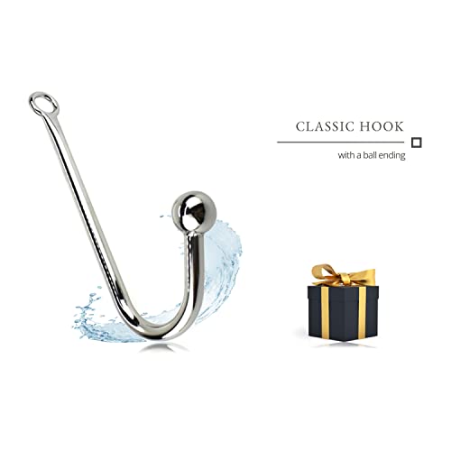 Anale plug, buttpluk, anale plug, plug metaal, haak, bondage SM, koppels, mannen, voor beginners, anaal speelgoed, seksspeelgoed, erotische gadget, sextoy buttplug haak met bal staal A25-2 - Afbeelding 4