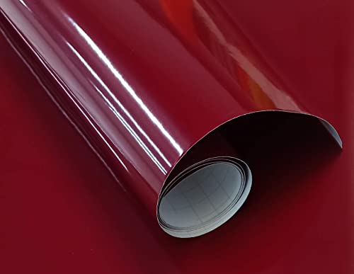 Vinyle adhésif Grenat brillant 40 x 300 cm pour meubles cuisine, murs, fenêtres artisanales, papier adhésif décoratif (40 x 300 cm, grenat)