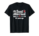 Photo Gallery just married 63 anni fa coppia divertente anniversario di matrimonio maglietta Photo Gallery just married 63 anni fa coppia divertente anniversario di matrimonio maglietta