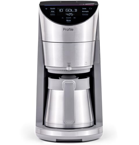 Comparison: Smart Coffee Machine 8 GE Profile Smart Grind & Brew Coffee Maker w/Podless Single Serve, 90oz Water Reservoir, 10 Cup Thermal Carafe, Voice Control, Adjustable Burr Grinder, SCA Certified, Barista-Quality, Stainless Steel