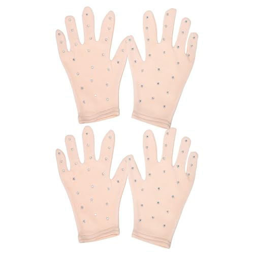 Guantes de patinaje artístico para niña y mujer color piel elásticos TOYANDONA talla S 2prs