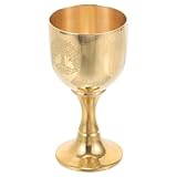 TOBBOMEY Kelch aus Massivem Messing Kleiner Altarkelch mit Wicca Symbolik Langlebiger Vintage Kelch für Ritual und Dekoration