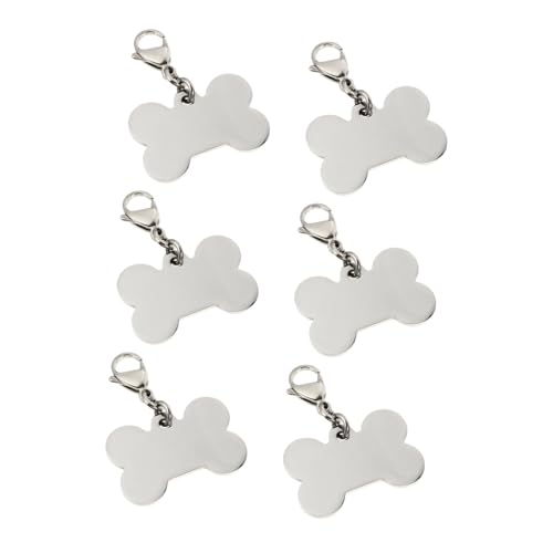 ibasenice 2 Sätze Haustiermarke Hundemarke Anhänger Selber Machen Hundetags Code Personalisiert Hundemarke Individuell Wille Abdeckung Rostfreier Silber Zufällige Farbe 6 Stück * 2