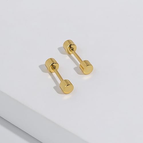 Piercing tragus acier inoxydable or unisexe à vis - 3