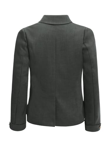 Kids Girls School Uniform Blazer Long Sleeve Notched Collar Button Down Formal Lapel Jacket with Pockets4