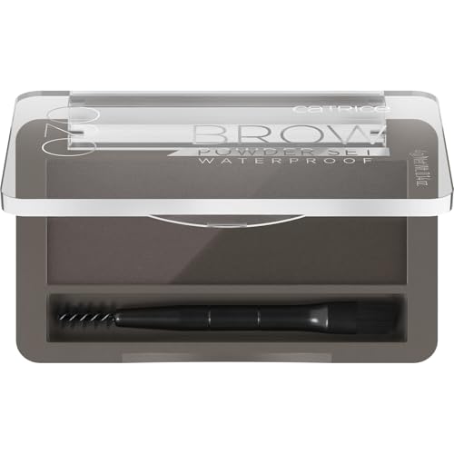 Catrice Brow Powder Set Waterproof, Augenbrauen, Nr. 020 Ash Brown, mehrfarbig, 2 Braun-Töne, langanhaltend, sofortiges Ergebnis, matt, vegan, wasserfest, Mikroplastik Partikel frei (4g)