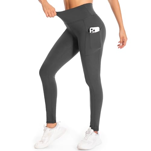 GymCope Leggins Deportivos Mujer, Mallas Deporte Cintura Alta, Leggings Push up Pantalones Yoga Pants Elásticos Control de Barriga con Bolsillo para Pilates, Gym, Fitness, Danza, Gimnasio, Running