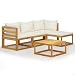 Produktbild vidaXL Gartenlounge Set 5-teilig, Outdoor Sofagarnitur, Gartenmöbel Set Ecksofa Fußstütze, Bauernhausstil, mit Kissen Massivholz Akazie