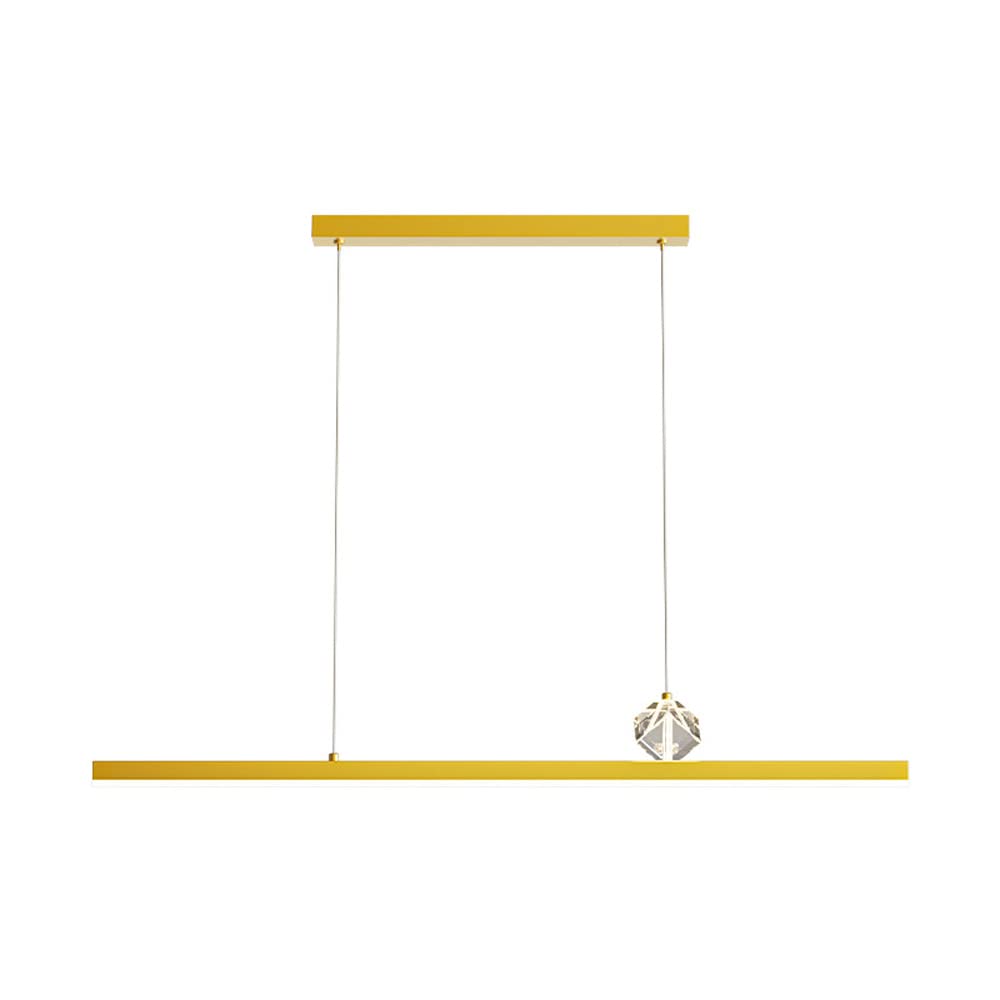 Suspension longue led dimmable pour éclairer un salon à plafond haut