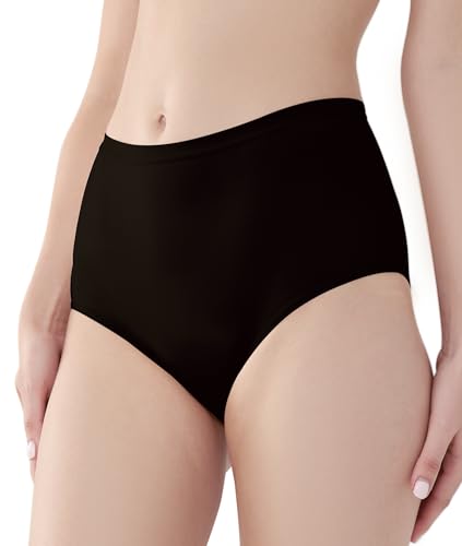 Image of Urinary Incontinence Postpartum Underwear for Women Washable Leak Proof Odor Control 56ml Absorbency Brief 1 Pack (Black, M)