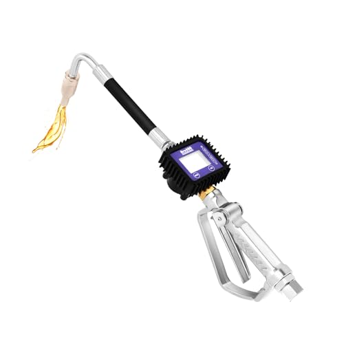 Oil Control Valve Meter Nozzle 1/2, Control Valve Fuel Petrol Oil Meter, Fluid Nozzle Digital Petrol Fluid Dispenser, Heavy Duty Air Operated Oil Transfer Pump for Trucks, Buses, Oil Tankers, 45Bar