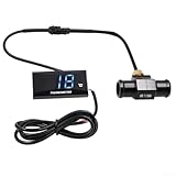 Digitales Motorrad-Wassertemperaturmessgerät mit Hygrometer-Sensor für DC 12 V Fahrzeuge, wasserdichtes Thermometer-Kit für Motorräder und Rennwagen (18 mm)