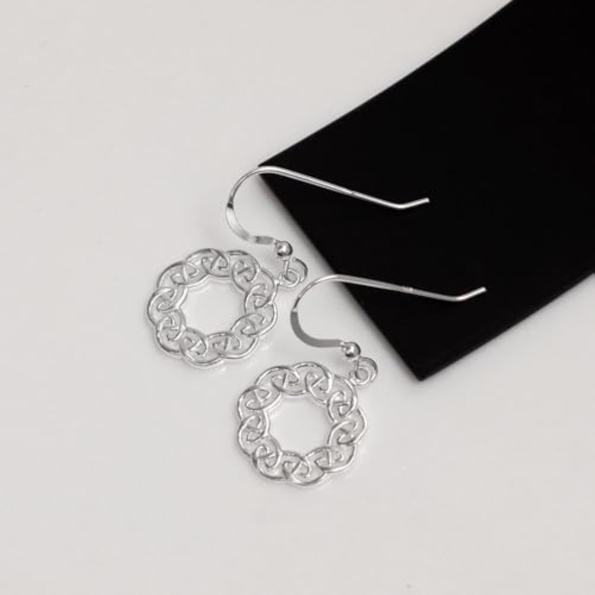 Women's Sterling Silver Celtic Knot Drop Dangle Earrings