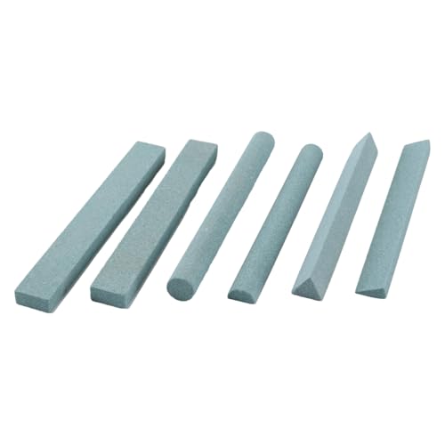 Gutol 6 Pieces Of Sharpening Stone, Green Silicon Carbide Mixed Grinding Stone Strips, 180 Mesh, 100x10mm