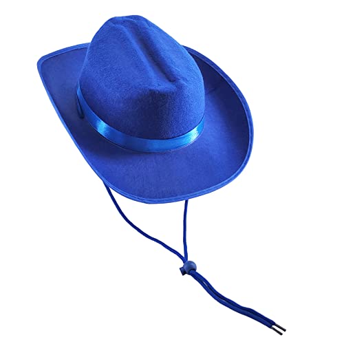 Image of The Dreidel Company Cowboy Felt Western Hat, 22 inch Circumference Dress Up Costume Clothes for Kids, Pretend Play, Party Favors