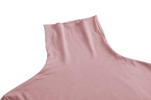 Image of AUHEGN Women's Long Sleeve Lightweight Turtleneck Top Pullover Casual Active Layer Tops Shirts