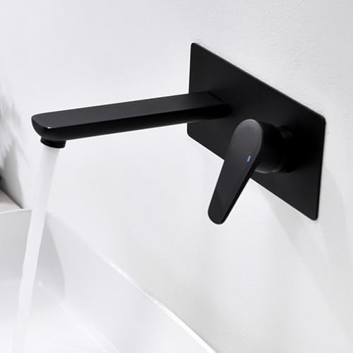 Mitigeur de lavabo encastrable noir avec réglage précis chaud et froid