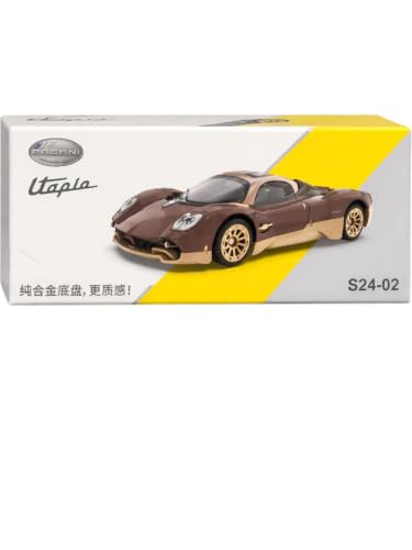 Image of Pagani Utopia Die-Cast Model Car | 1:64 Scale Brown Champagne Luxury Hypercar | Collectible Metal Miniature Toy Vehicle for Kids & Adults