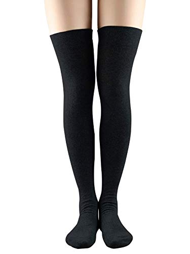 Image of Azue Women Non Slip Thigh High Socks Fashion Tube Stockings above Knee Cosplay Socks