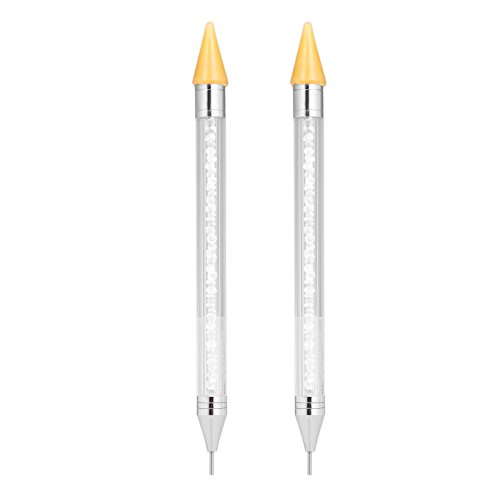 Anself Nail Rhinestone Dotting Pen Double Different Head Tips Beads Picker Wax Pencil Handle Manicure Tool (2PCS)