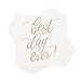 50-Pack Best Day Ever Napkins - Disposable Napkins for Wedding Reception, Bridal Shower, Engagement Party (Rose Gold, 5x5 In) - Wedding Day Decorations for Bridal Suite