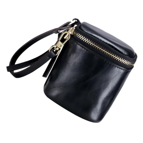 Trousse de toilette cuir noir compacte idéale pour vos vacances