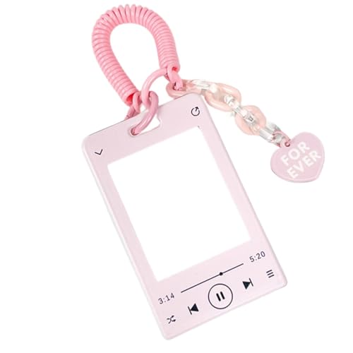 RUNRAYAY Reproductor de música Kpop Fotocard soporte, carcasa de acrílico, marco de fotos, cargador de tarjetas superior, 3x4 pulgadas, llave de la tarjeta fotográfica Kpop, álbum de fotos Kpop - rosa