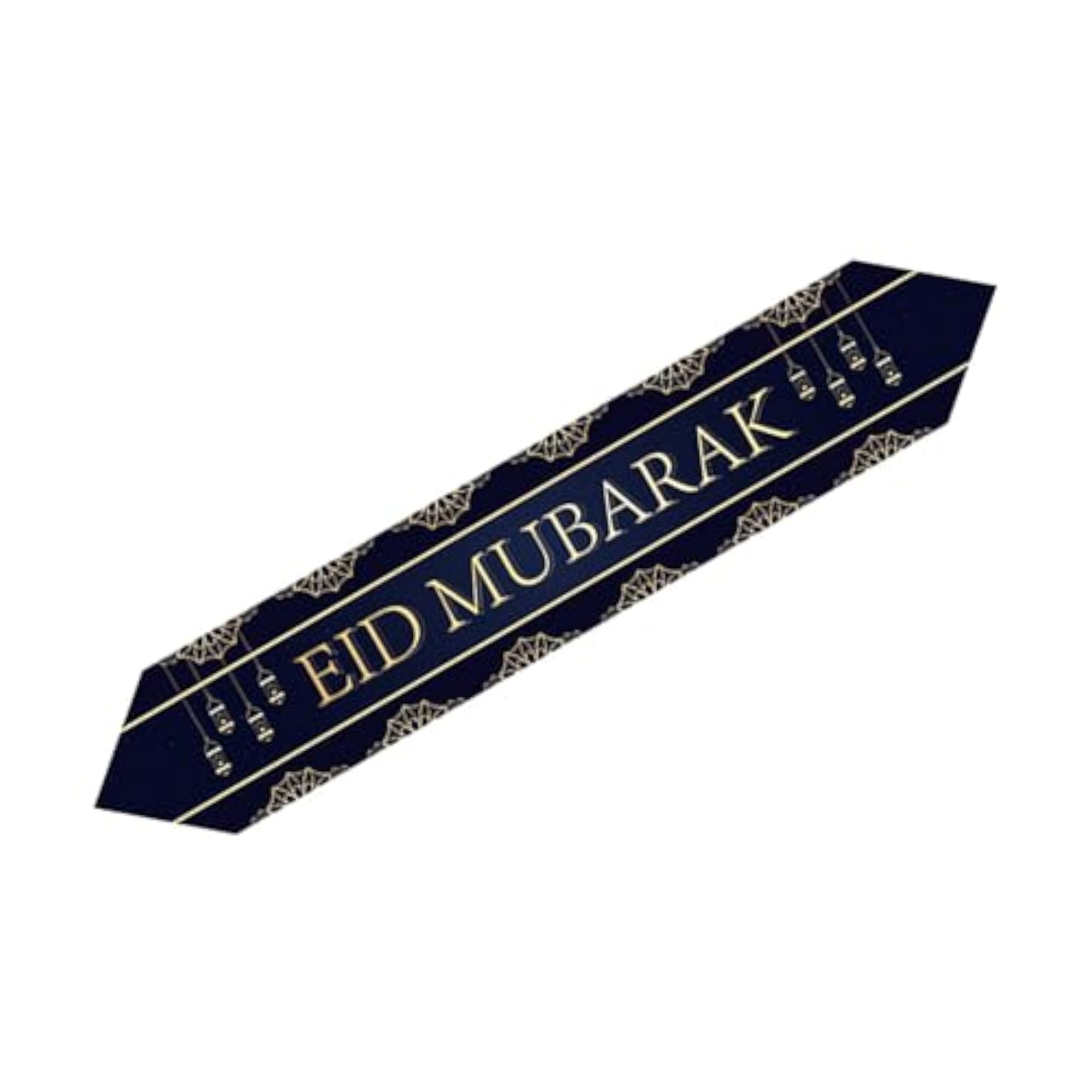 Eid Mubarak Table Runner Rustic with Gold Star Moon