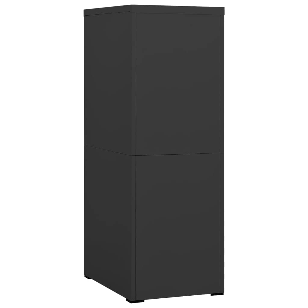 Armadietto in acciaio antracite, 46 x 62 x 133 cm, 4 cassetti chiudibili con serratura, per cartelle legali A4, documenti, ufficio e casa