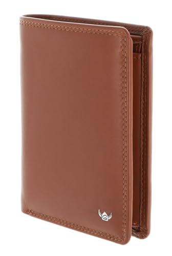 Porte-monnaie Polo Golden Head en cuir cognac avec protection RFID contre le piratage
