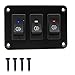 RUNCCI-YUN 12V pannello interruttore,Auto Interruttore,12-24V 3 Gruppi Pannello interruttori a levetta LED,Pannello Interruttori a Bilanciere per Auto, Barca, Camion (Rosso/Blu/Bianco)