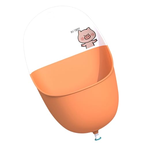 QUMIIRITY ちゃん用男の子トレーニング小便器 強靭な材質とデザイン 高さ可 壁掛け可 トイレトレーニング 省スペース 洗いやすい おしゃれなオレンジ小猪