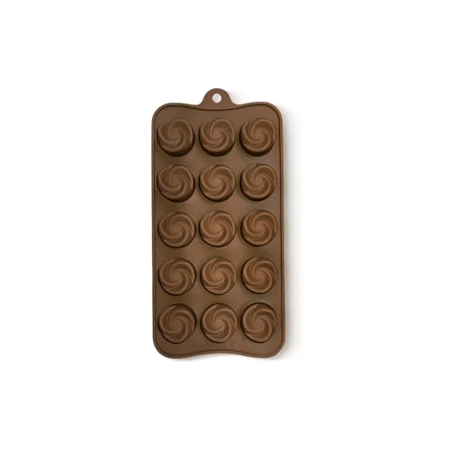 Image of HS Flower Silicone Mould, Non-Stick Food Grade Silicone Mould for Chocolate, Candy, Jelly & Ice Cube (Brown)