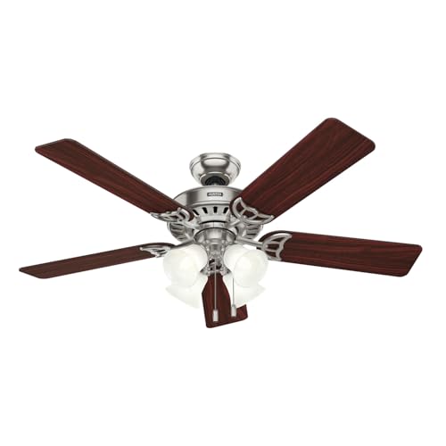 Image of Hunter Studio Series, Indoor, Ceiling Fan, Quiet, 52 inch, Brushed Nickel
